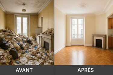 Nettoyage et débarras de studio haussmannien après syndrome Diogène